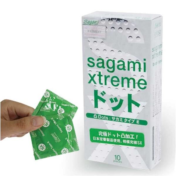 Bao cao su Sagami Xtreme White siêu mỏng có gai (10 chiếc)
