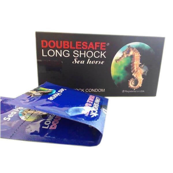 Bao cao su cá ngựa Doublesafe Long Shock (hộp 12 chiếc)