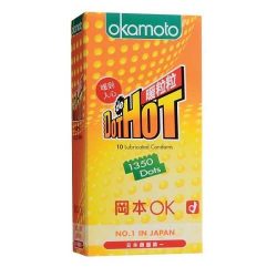 Bao cao su Okamoto Dot De Hot có gai rực lửa (10 chiếc)