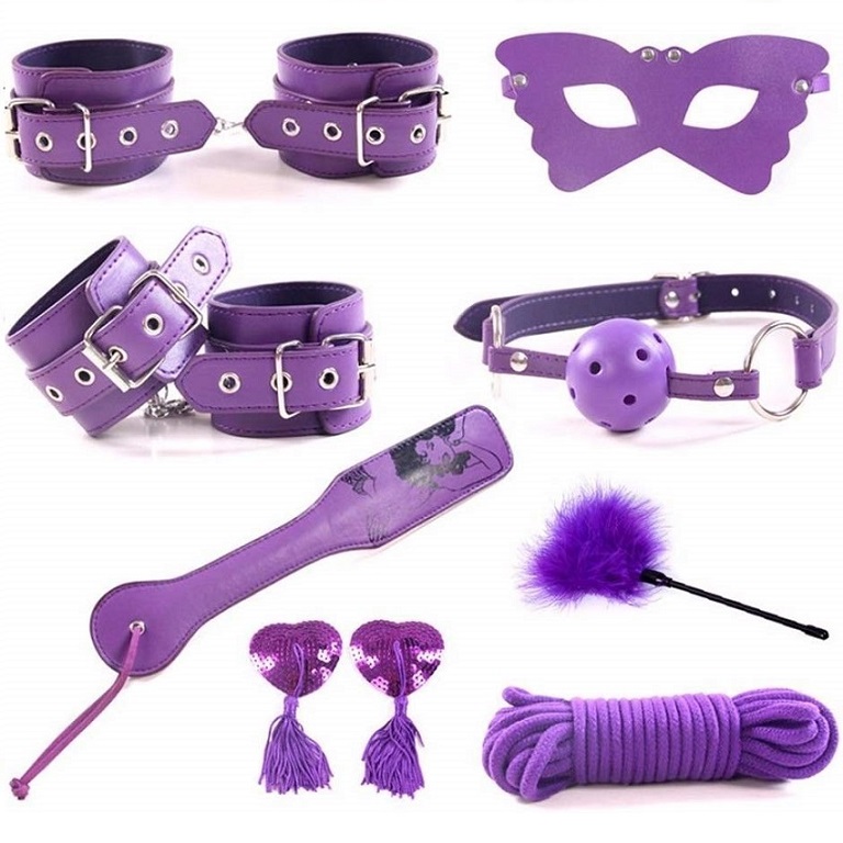 Bộ đồ chơi bạo dâm mistress kit 8 món màu tím